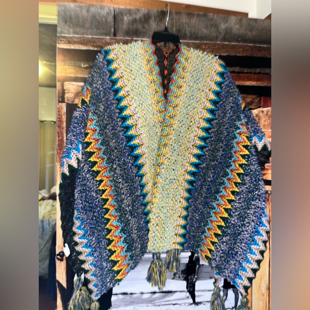 Multicolor Chevron Knit Wrap